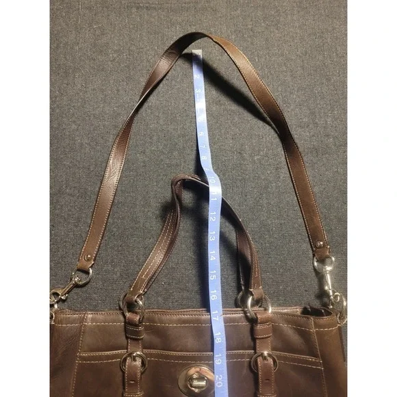 Coach Soft Dark Brown Leather 2 Way Chelsea Tote Bag Purse Crossbody F14015 - Picture 16 of 16